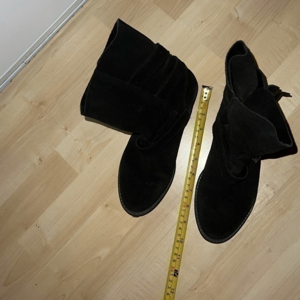 Steve Madden Altta moto bootie ankle boots black suede size 5.5 gently preloved - Picture 12 of 13